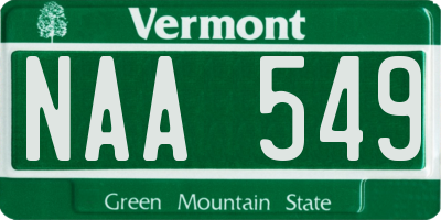 VT license plate NAA549