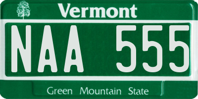 VT license plate NAA555
