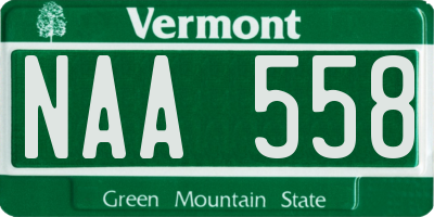 VT license plate NAA558