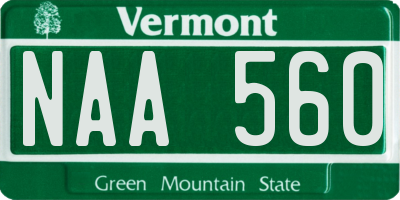 VT license plate NAA560