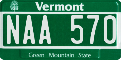 VT license plate NAA570