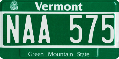 VT license plate NAA575