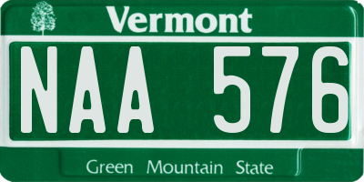 VT license plate NAA576