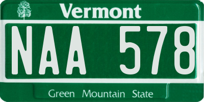 VT license plate NAA578