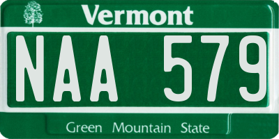 VT license plate NAA579