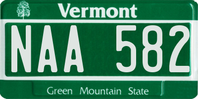 VT license plate NAA582