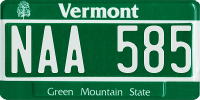VT license plate NAA585