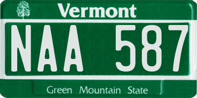 VT license plate NAA587
