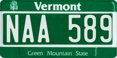VT license plate NAA589