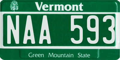 VT license plate NAA593