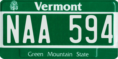 VT license plate NAA594