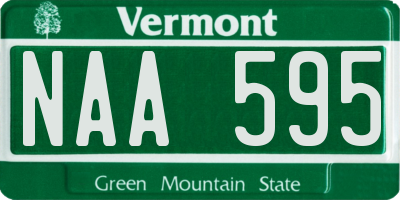 VT license plate NAA595