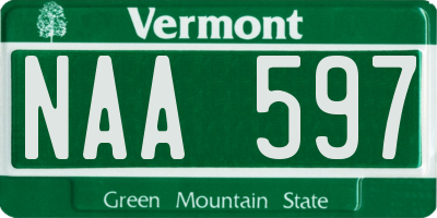 VT license plate NAA597