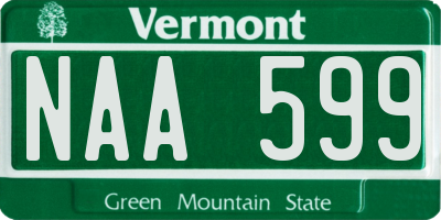 VT license plate NAA599