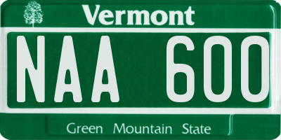 VT license plate NAA600