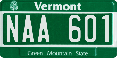 VT license plate NAA601