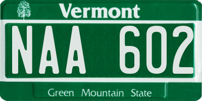 VT license plate NAA602