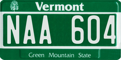 VT license plate NAA604