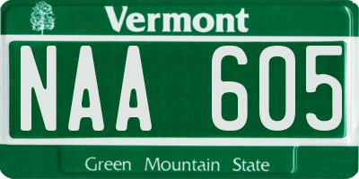 VT license plate NAA605