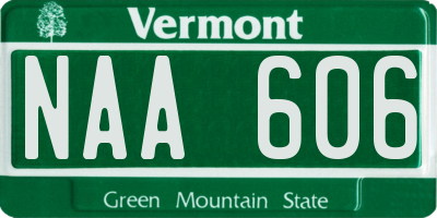 VT license plate NAA606
