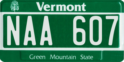 VT license plate NAA607