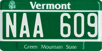 VT license plate NAA609