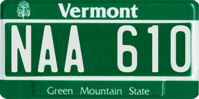 VT license plate NAA610