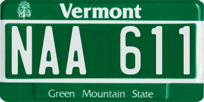 VT license plate NAA611