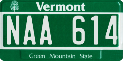 VT license plate NAA614