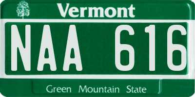 VT license plate NAA616