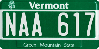 VT license plate NAA617