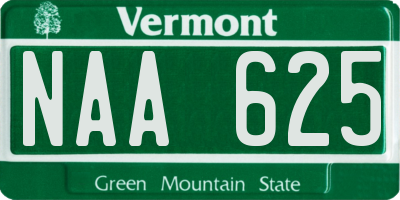 VT license plate NAA625