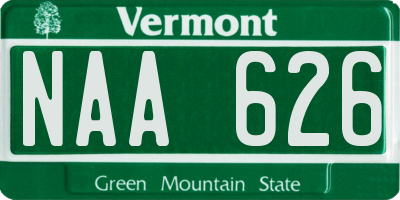 VT license plate NAA626