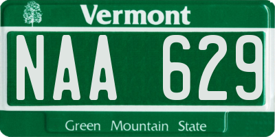 VT license plate NAA629