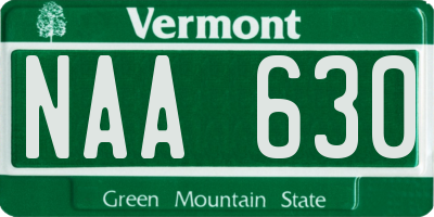 VT license plate NAA630