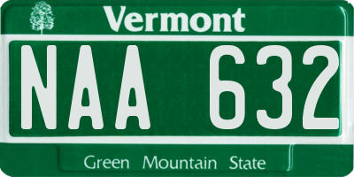 VT license plate NAA632
