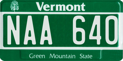 VT license plate NAA640