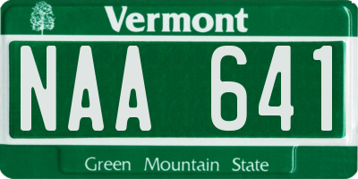VT license plate NAA641
