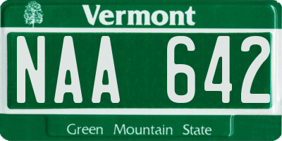 VT license plate NAA642