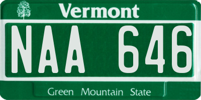 VT license plate NAA646