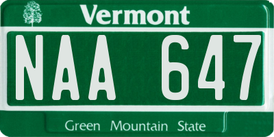 VT license plate NAA647