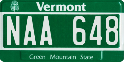 VT license plate NAA648