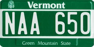 VT license plate NAA650