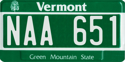VT license plate NAA651