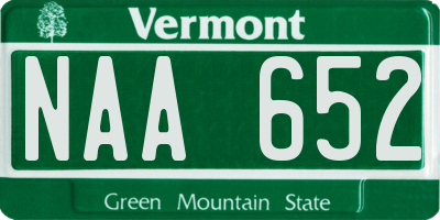 VT license plate NAA652