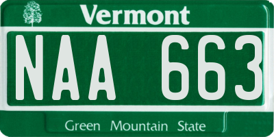 VT license plate NAA663