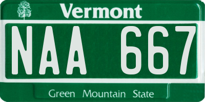 VT license plate NAA667