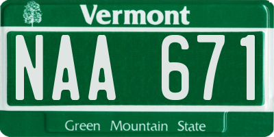 VT license plate NAA671