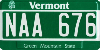 VT license plate NAA676