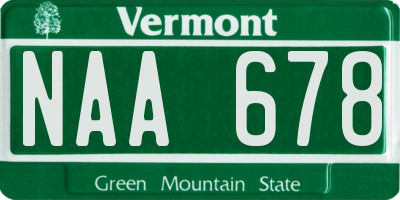 VT license plate NAA678